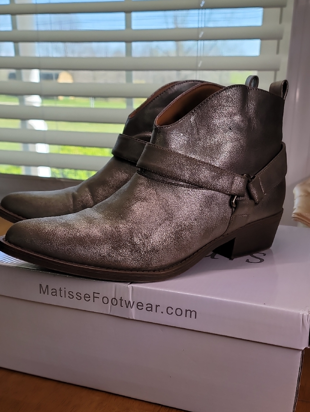 Coconuts by Matisse Metallic Pewter Ankle Booties